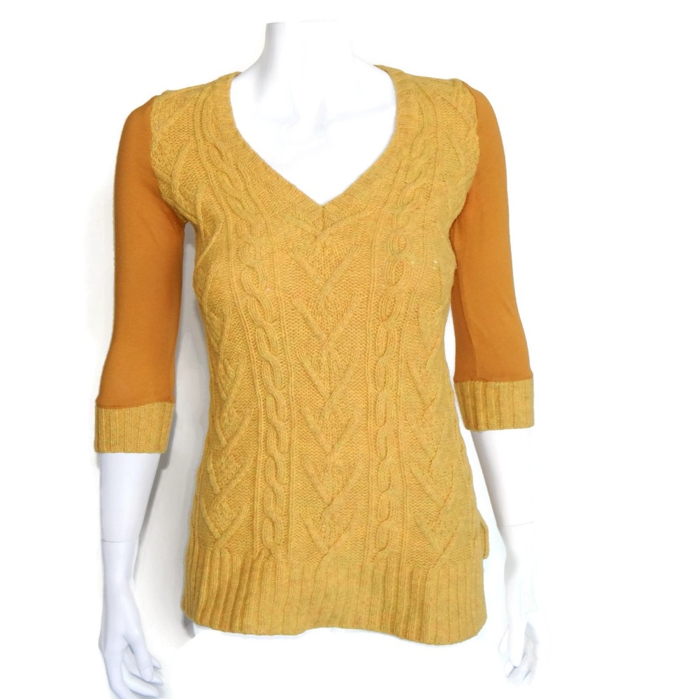 Pilcro and the Letterpress Mustard/Orange Sweater